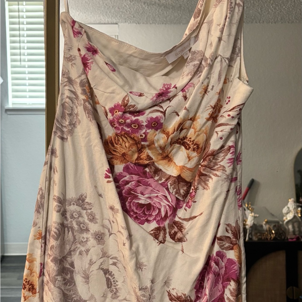 Olivaceous Cream and Pink Floral Dress